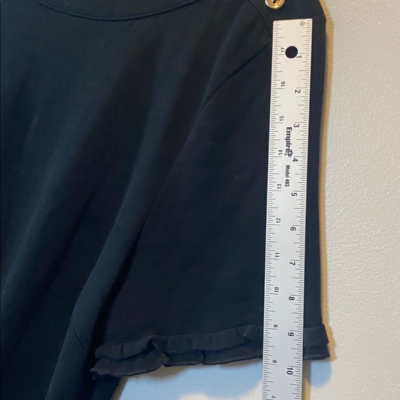 Talbots Midi Dress Women’s XL Black 100% Cotton Short Sleeve Button Detail - Picture 11 of 11